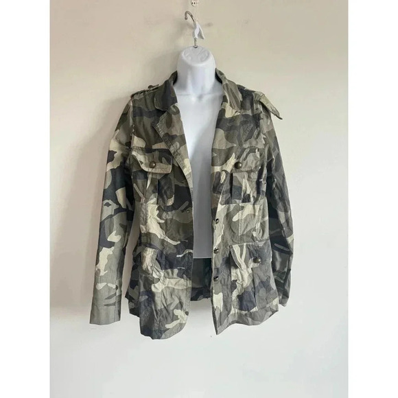 British Khaki Jackets & Blazers - British Khaki Camo Jacket Military buttons Size L